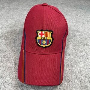 Fc Barcelona Mens Baseball Cap Red Soccer Embroidered Crest Fcb Hat Adjustable